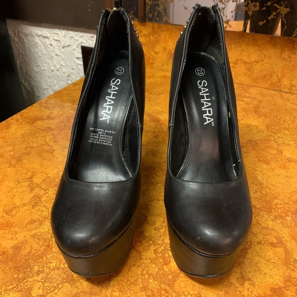 black platform high heels, comfortable - Picture 2 of 7